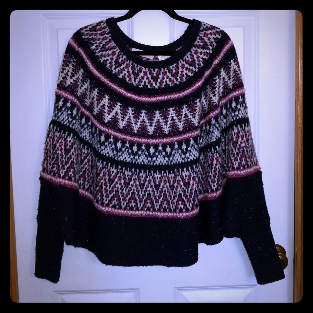Multi color Anthropologie throwover sweater/poncho